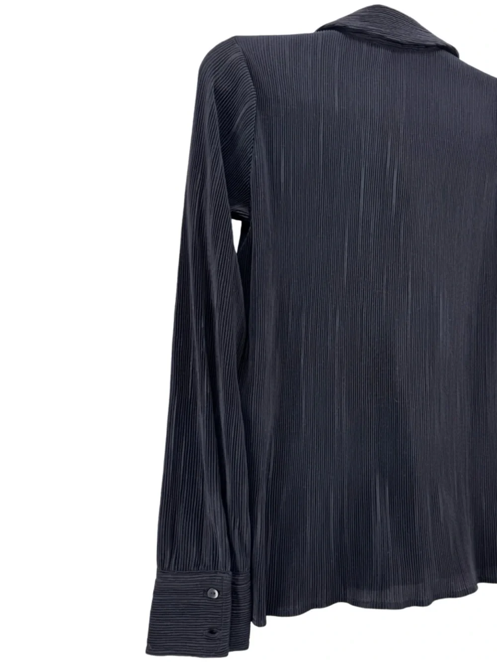 Abercrombie & Fitch Black Ribbed Button-Up Shirt
